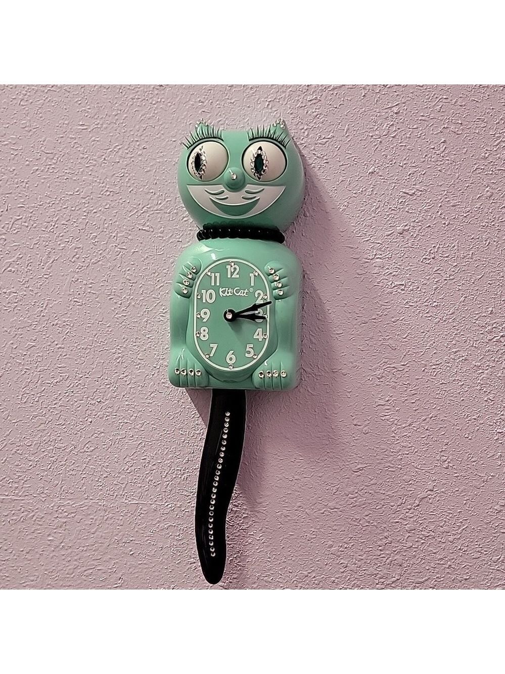 CUSTOM Jeweled Ocean Waves Lady Kit-Cat Klock clock - Picture 3 of 5